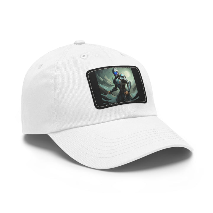 Futuristic Robot Dad Hat with Leather Patch (Rectangle)