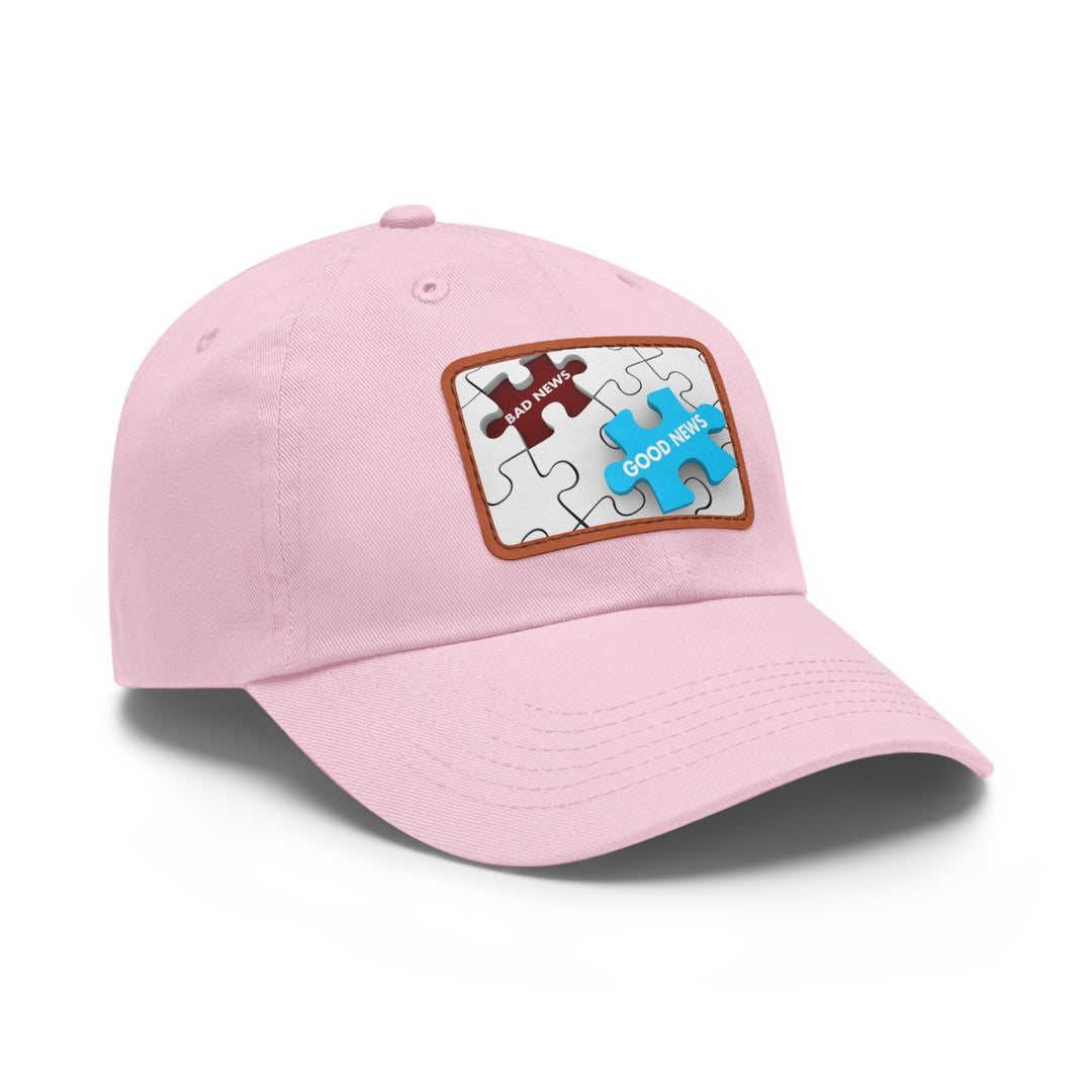 Good News Bad News Dad Hat with Leather Patch (Rectangle)