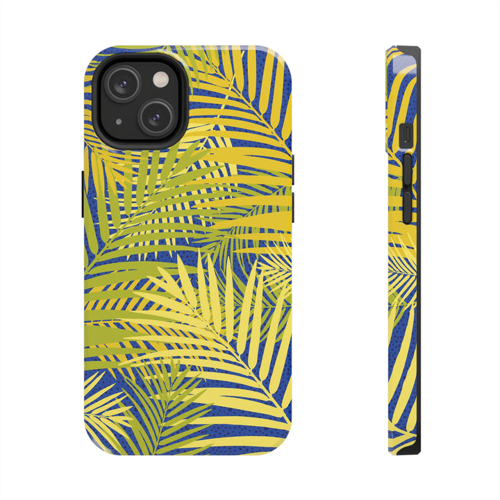 iPhone Palms on Blue Tough Phone Case