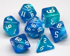 Remember Me Blue/Blue 7-Dice Set RPG DND