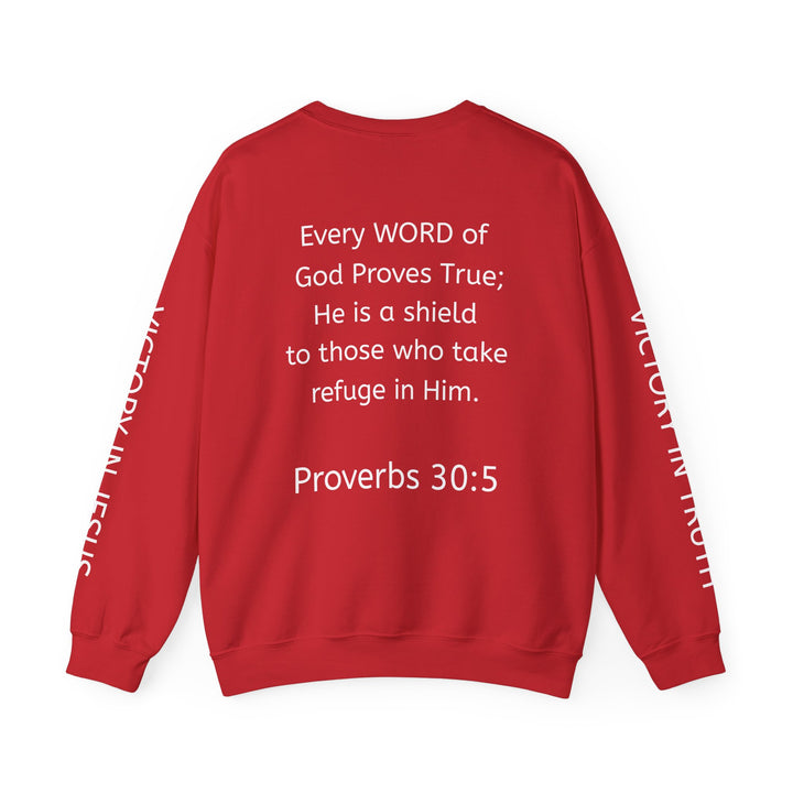 Knight Shield Crewneck Sweatshirt — "Protectors of the Word Victory"