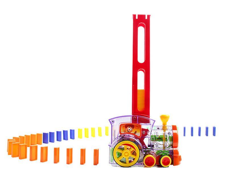 Electric Domino Train Toy Automatic Block Laying Puzzle for Kids