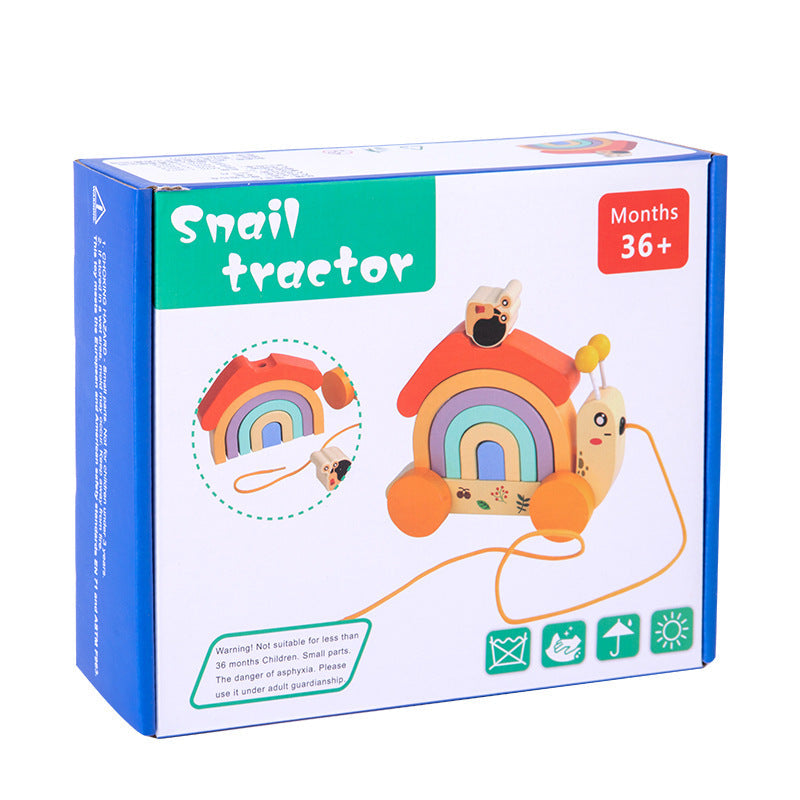 Wooden children's rainbow snail