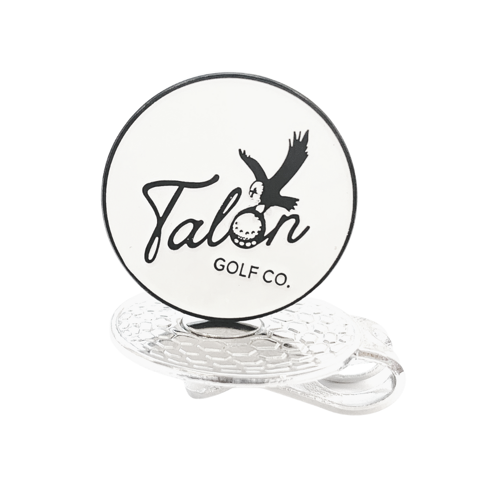 Talon Logo Ball Marker with Magnetic Hat Clip Closeup.