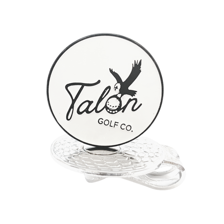 Talon Logo Ball Marker with Magnetic Hat Clip Closeup.