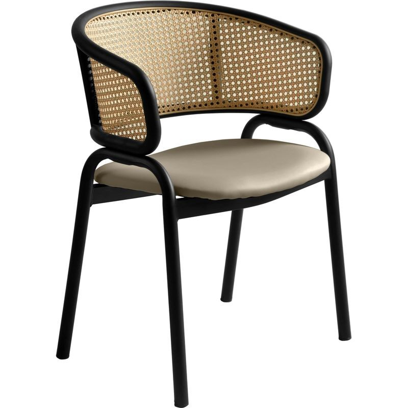 Ervilla Dining Chair Taupe Leather