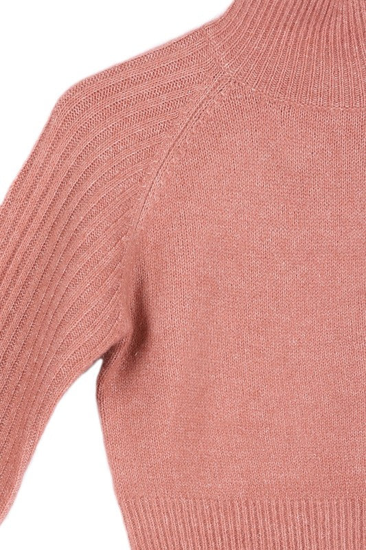 Crop Mock Neck Sweater