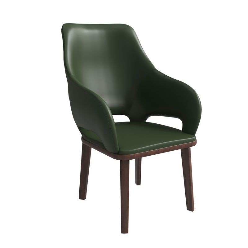 LeisureMod Vivara Collection Modern Dining Chair in Dark Green