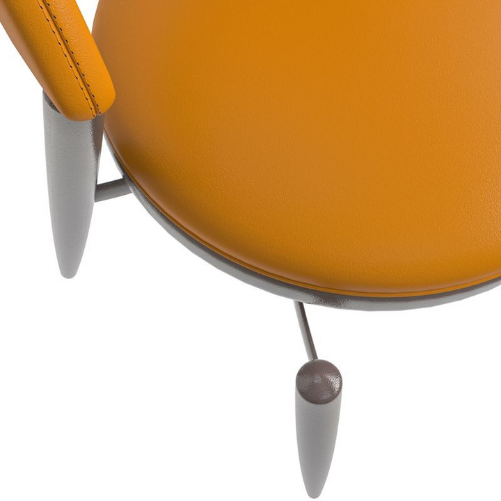LeisureMod Venice Collection Modern Dining Chair In Light Brown Closeup.