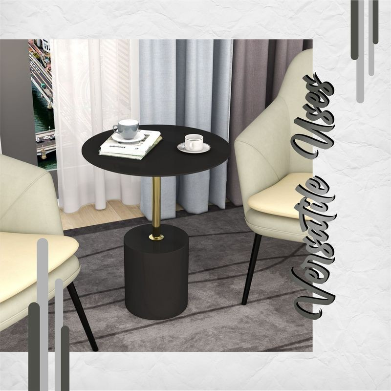 LeisureMod Malta Collection Modern End Table in Black Versatile Uses.