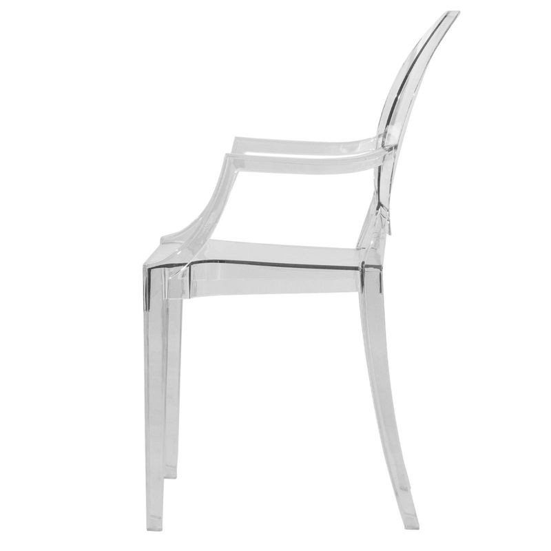 LeisureMod Carroll Modern Acrylic Dining Side Chair Side View.