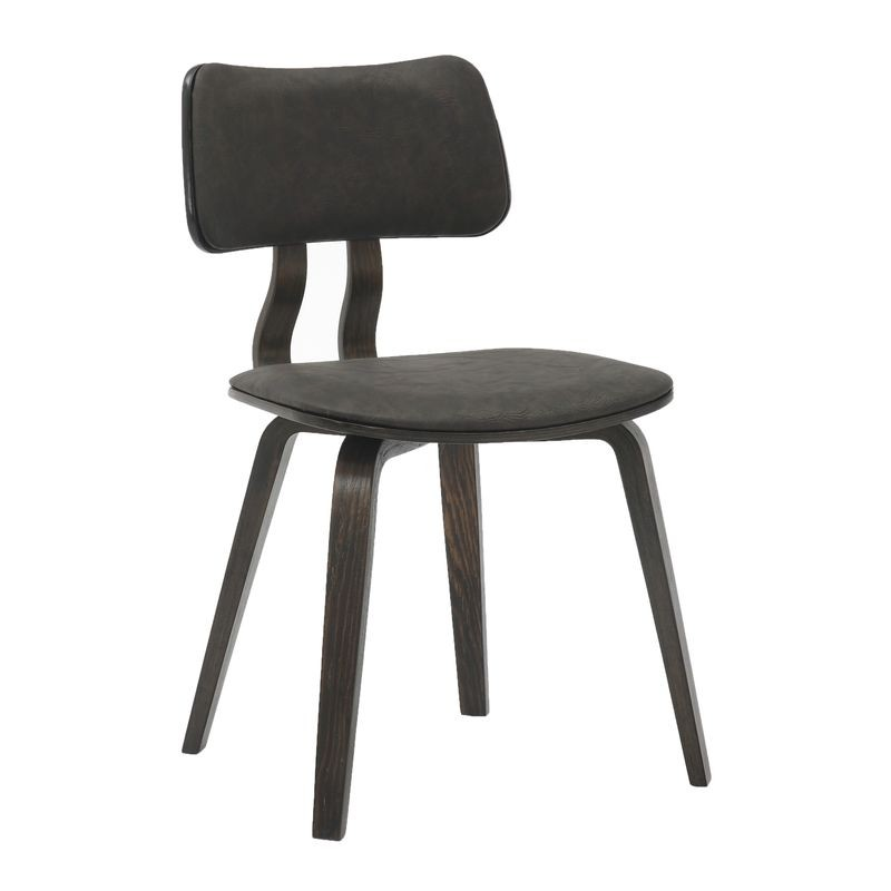 Modern Wooden Dining Chair with Dark Walnut Color Frame in Brown Clivo Collection
