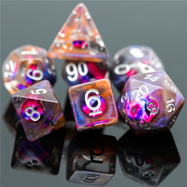 Demon Eye Dragon Eye Dice 7-Dice Set Resin Dungeons and Dragons Dice