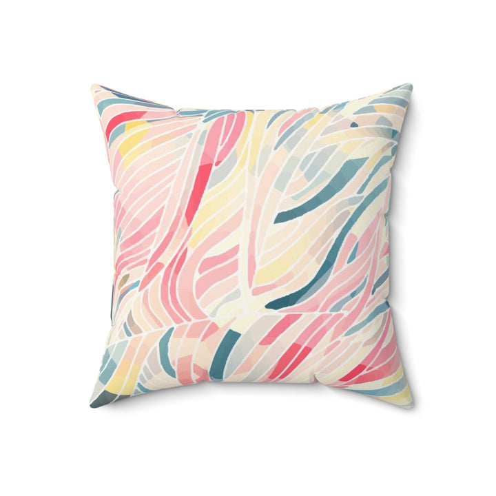 Feather Pattern Spun Polyester Square Pillow