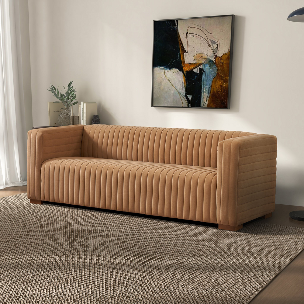 Elara Sofa Mocha Velvet Photo.