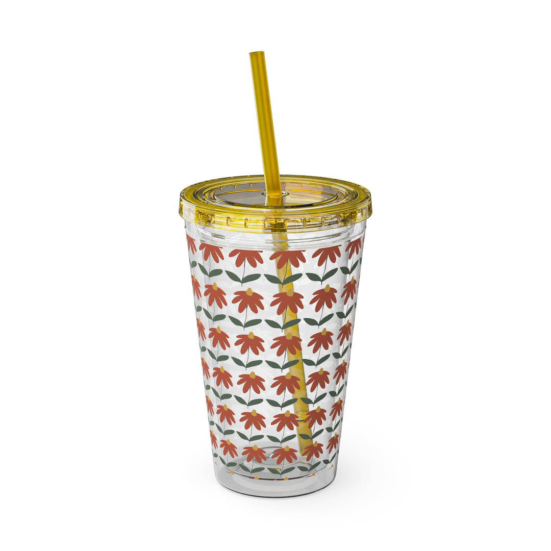 Gerbera Sunsplash Tumbler with Straw, 16oz