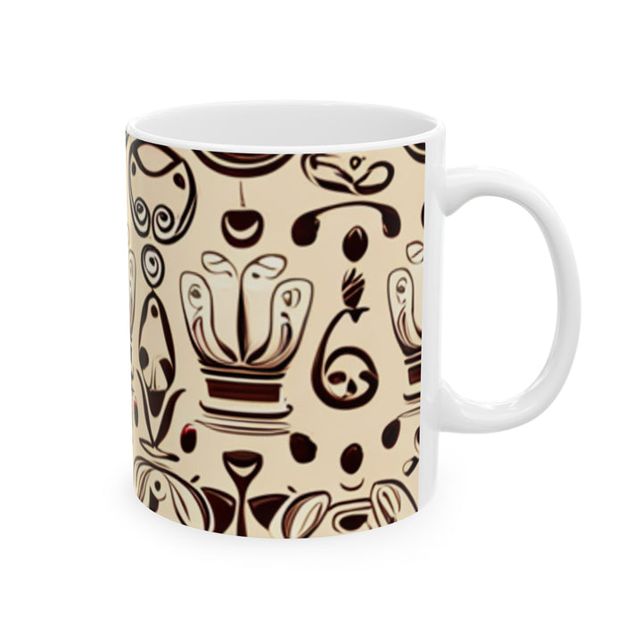 Vintage Style Pattern Ceramic Mug, (11oz, 15oz)