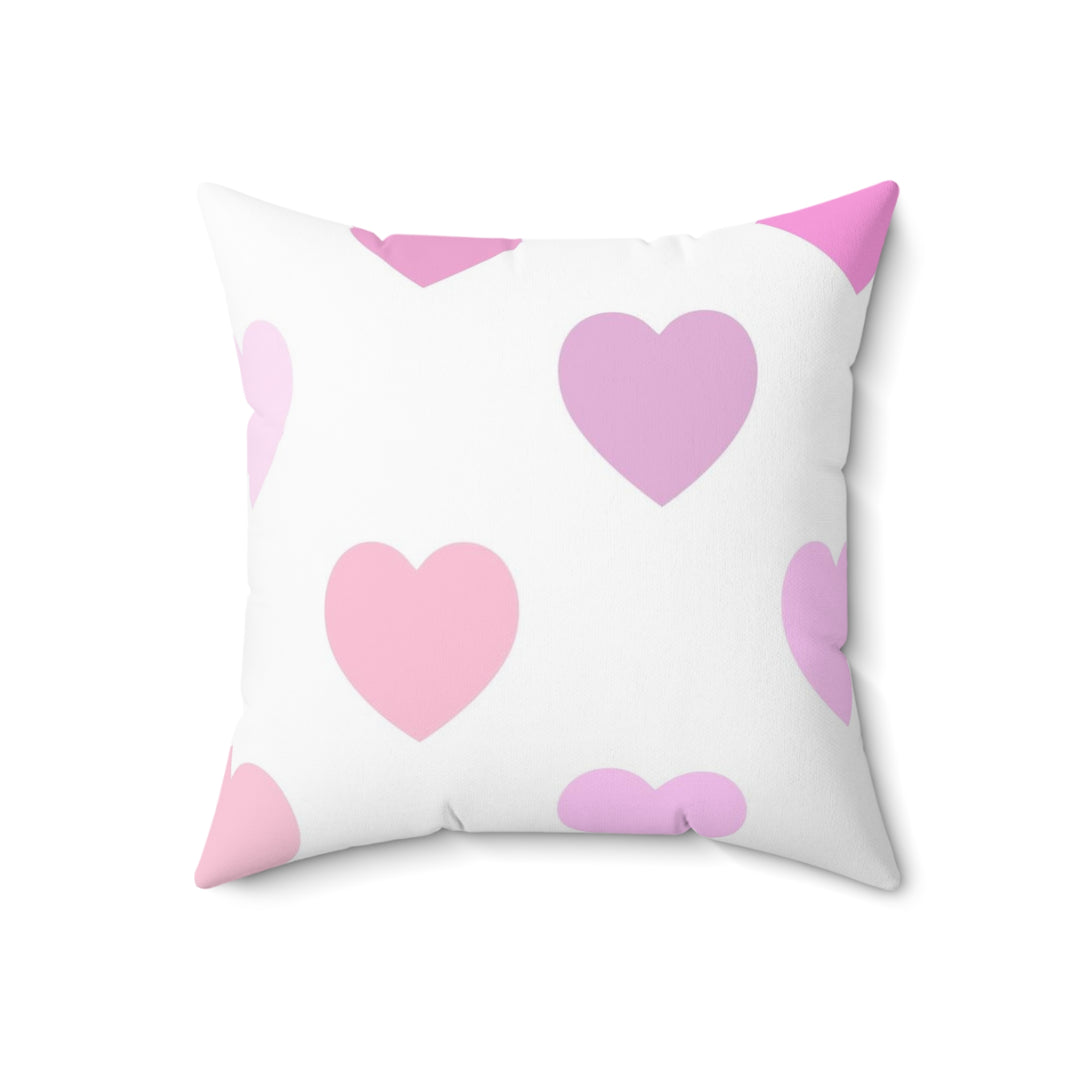 Soft Hearts Faux Suede Square Pillow