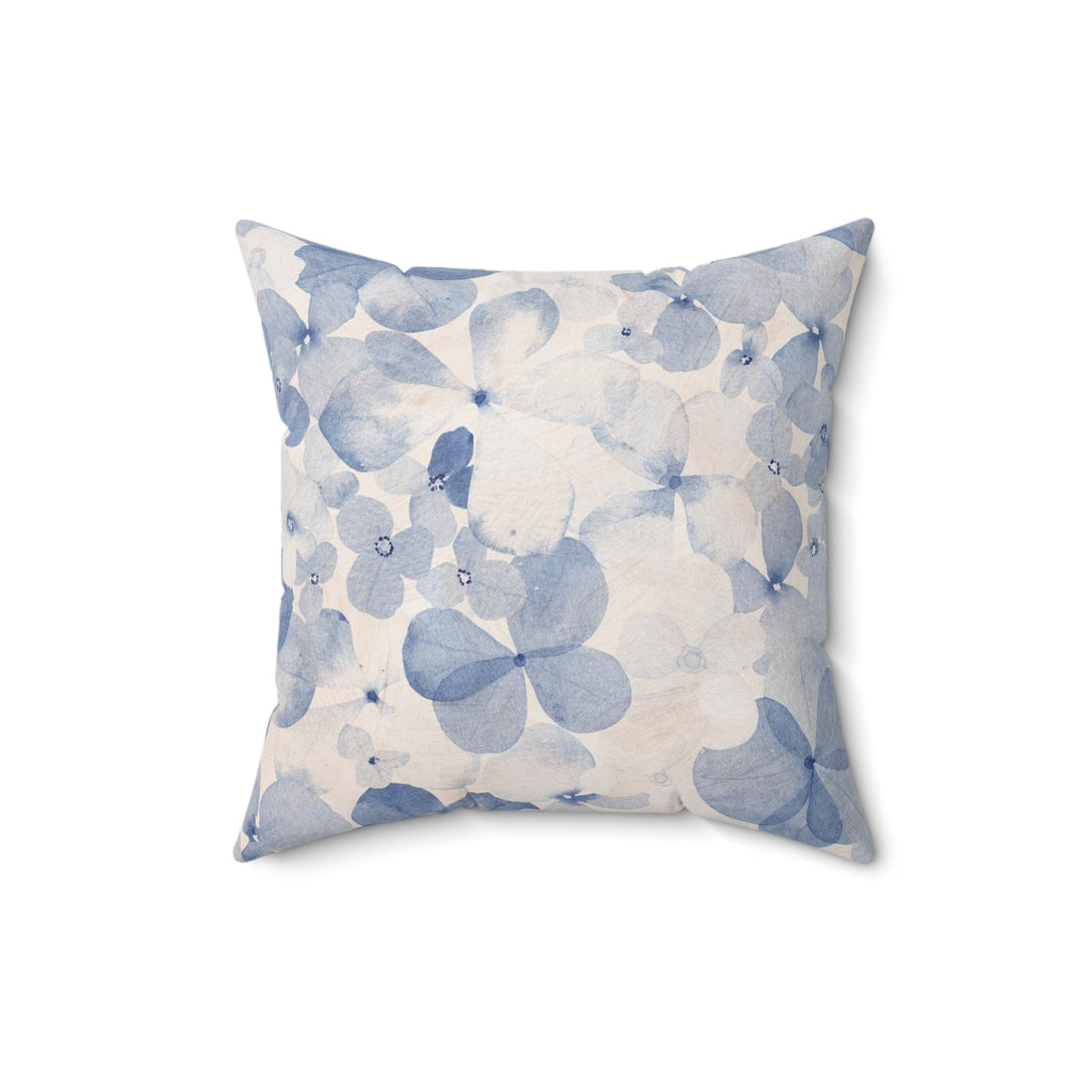 Botanical Blue Flowers Spun Polyester Square Pillow