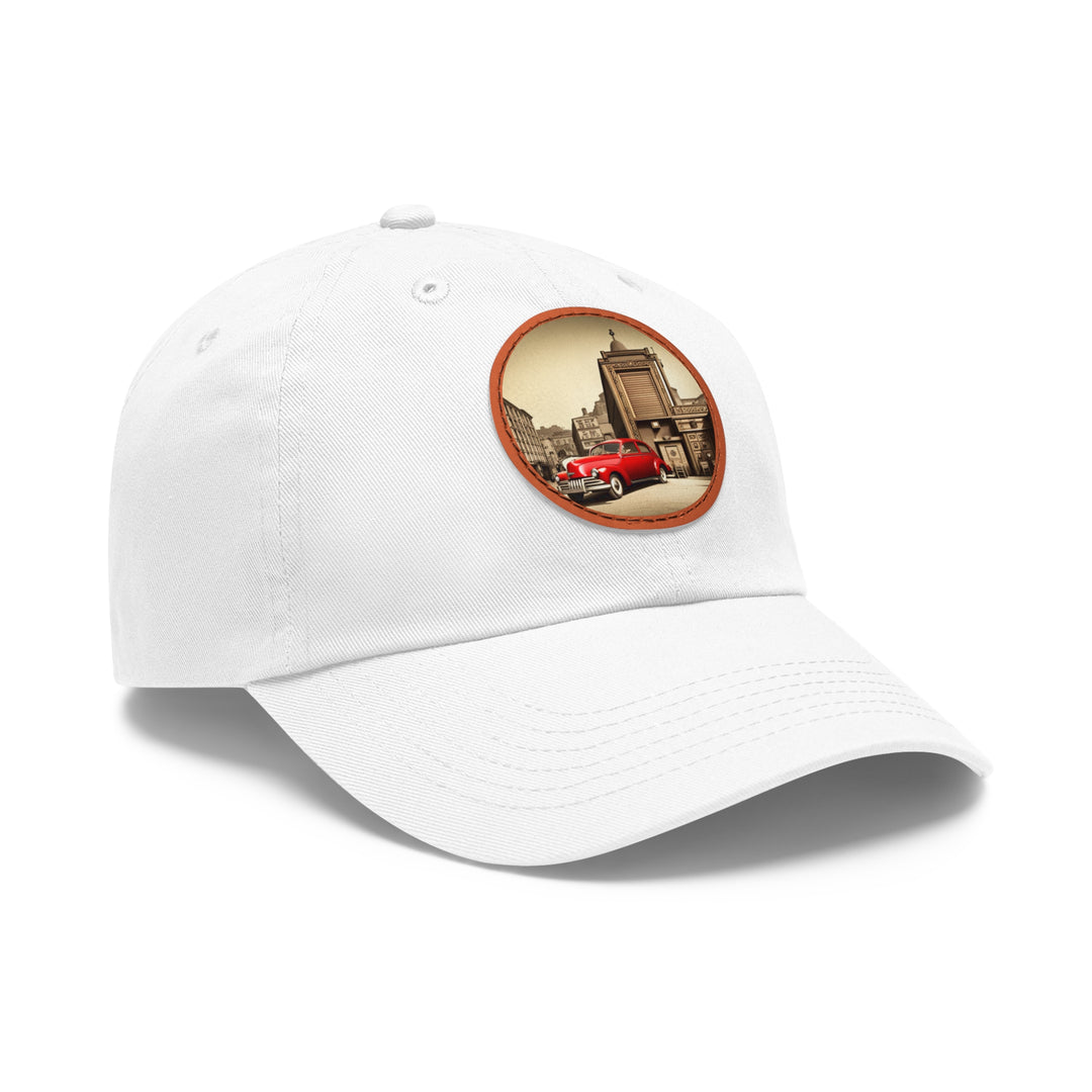 Dad Hat with Leather Patch (Round)