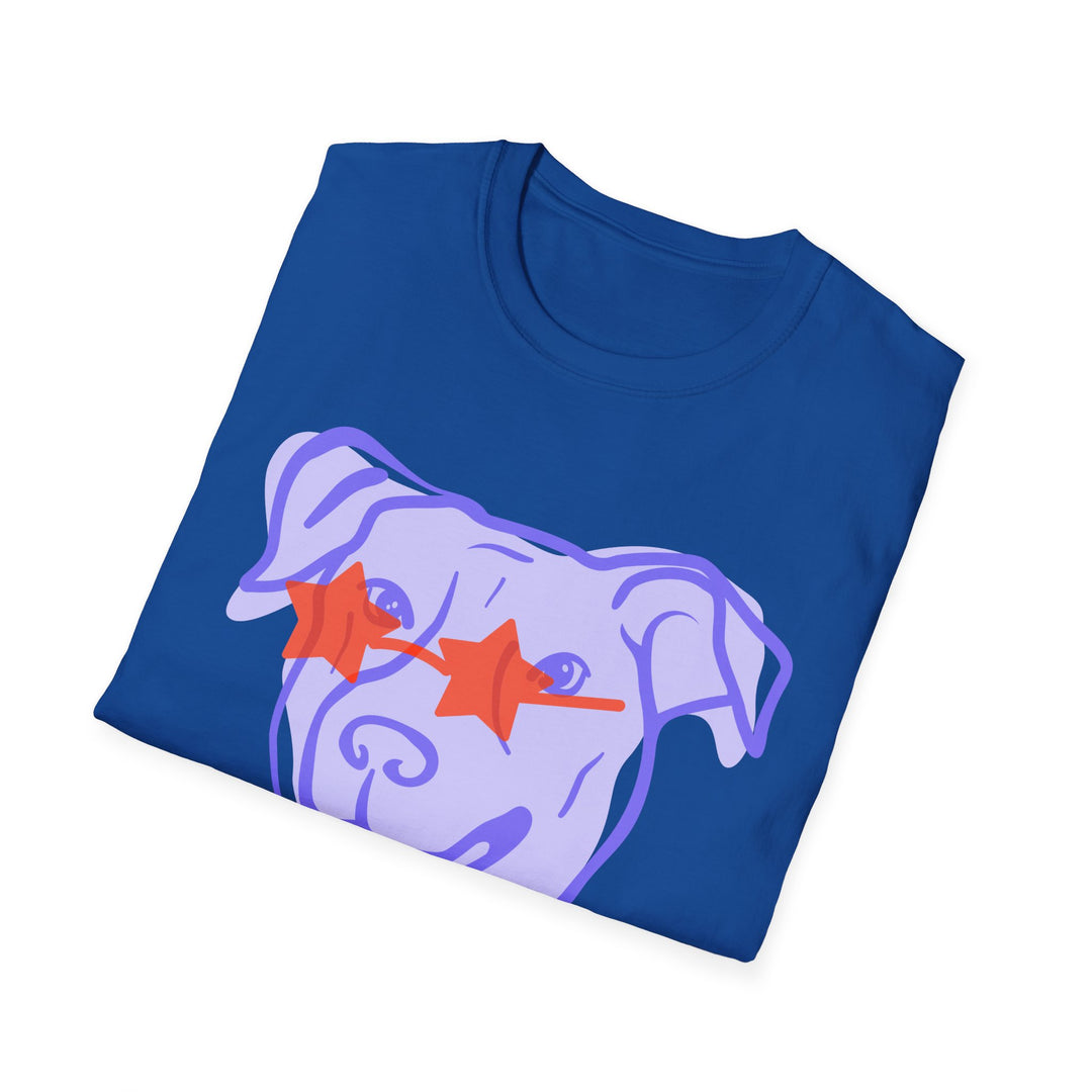 Puppy With Star Glasses Unisex Softstyle T-Shirt