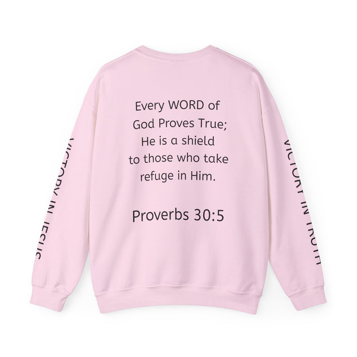 Knight Shield Crewneck Sweatshirt — "Protectors of the Word Victory"