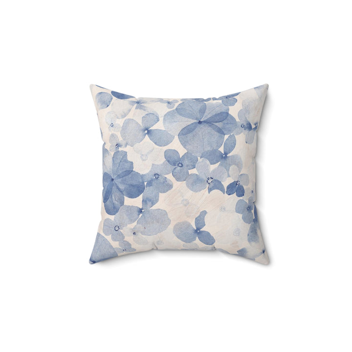 Botanical Blue Flowers Spun Polyester Square Pillow