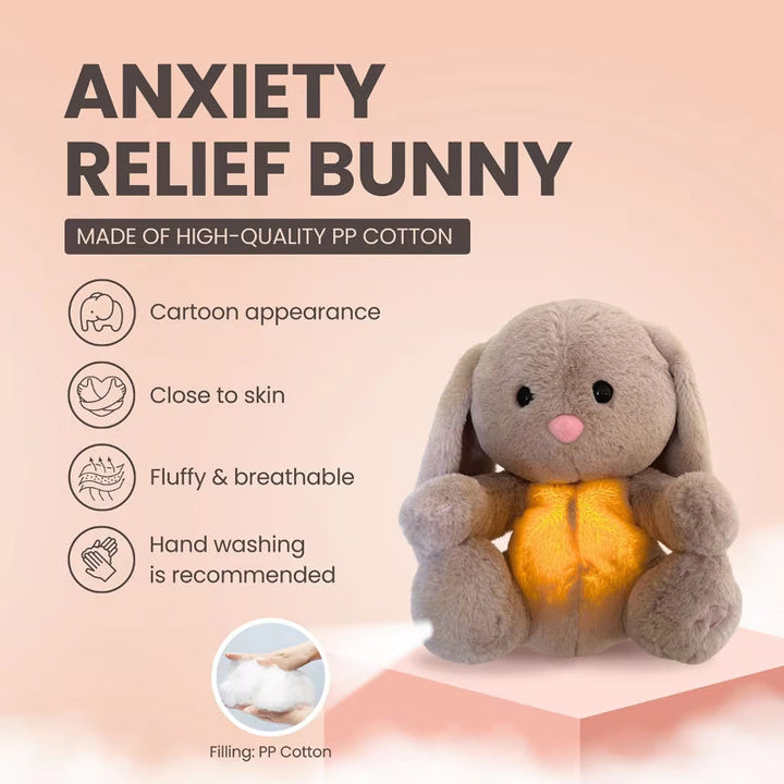 Breathing Rabbit Plush Toy – Soothing Sensory Comforter with Music and Lights