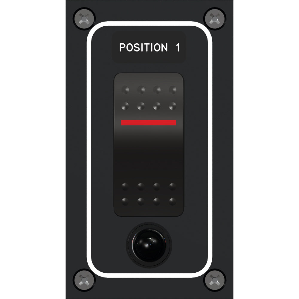 Paneltronics Waterproof Panel - DC 1-Position Illuminated Rocker Switch & Circuit Breaker [9960021B]