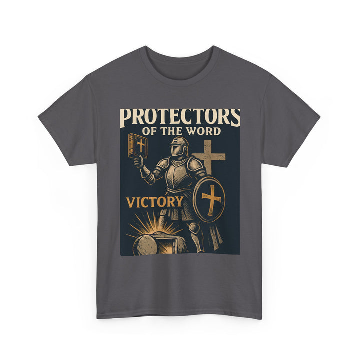 Protectors of the Word Christian T-Shirt No Sleeve Design — 'Victory' Knight Design with John 14:6 Scripture