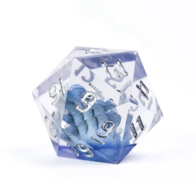 Purple Beholder 22mm D20 DND Roll a D20 Dice Handmade Sharp Resin