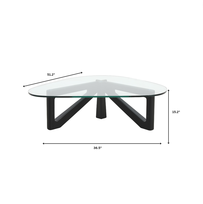 LeisureMod Imperial Triangle Coffee Table Black Dimensions.