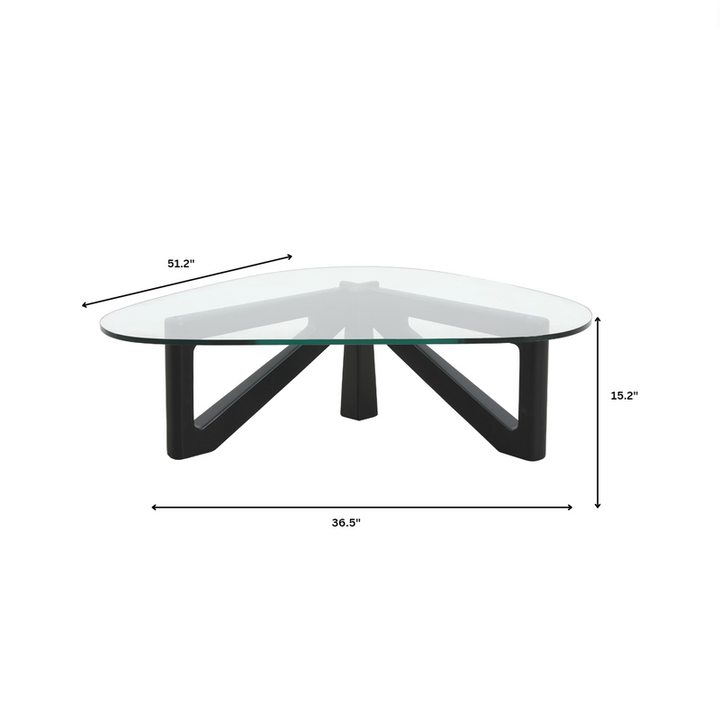 LeisureMod Imperial Triangle Coffee Table Black Dimensions.