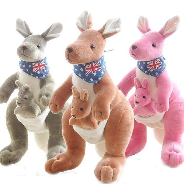Kangaroo Plush Toy Soft Stuffed Animal with Baby Pouch