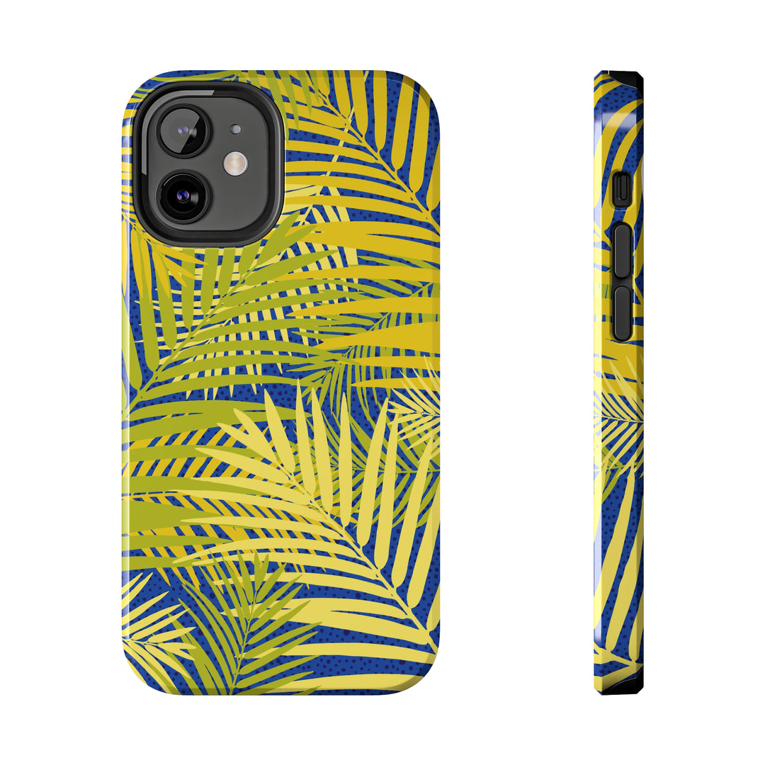 iPhone Palms on Blue Tough Phone Case