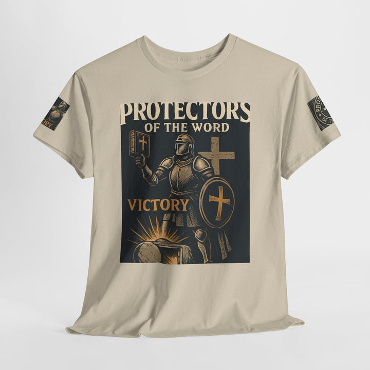 Protectors of the Word Christian T-Shirt No Sleeve Design — 'Victory' Knight Design with John 14:6 Scripture