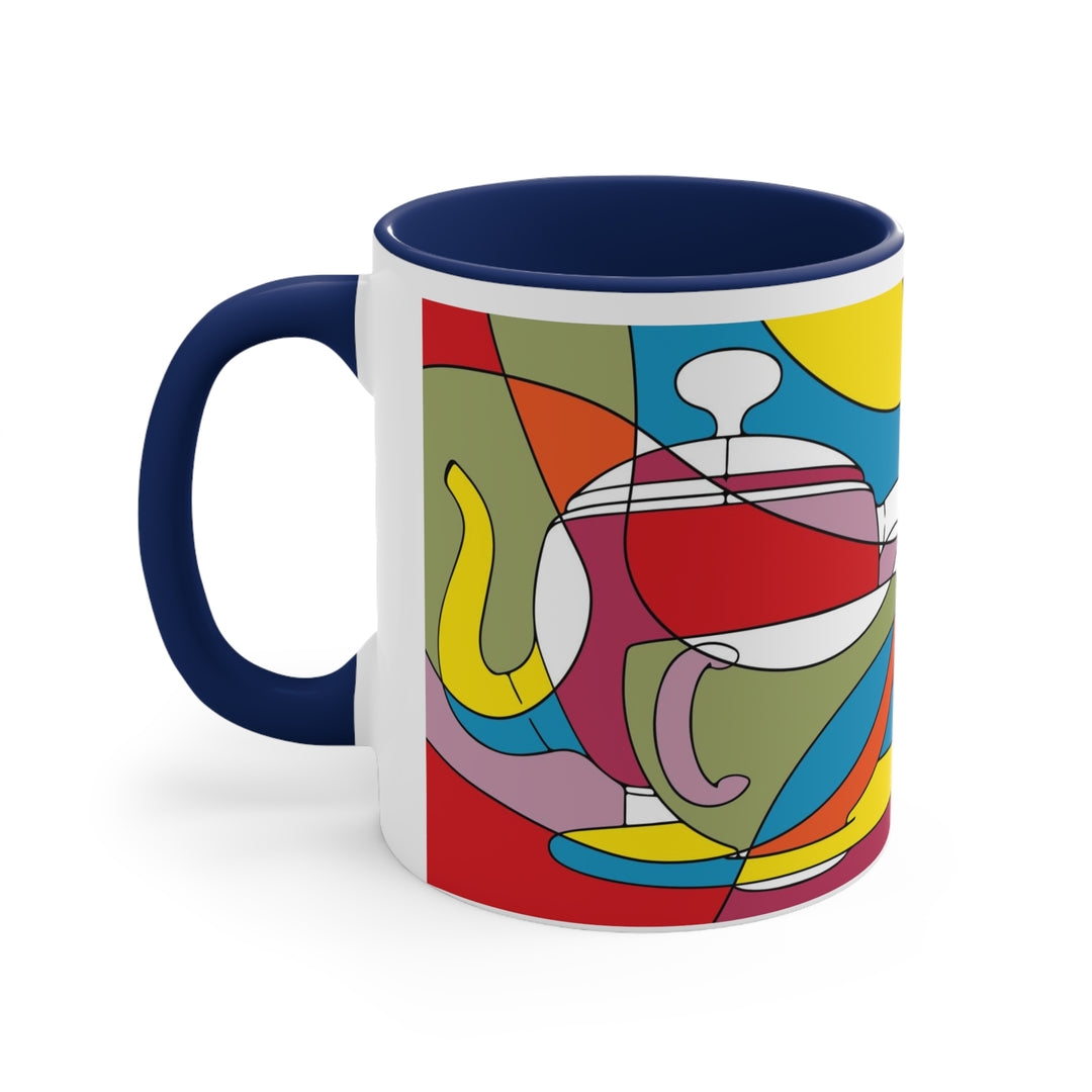 Tea Pot Art Accent Coffee Mug, 11oz