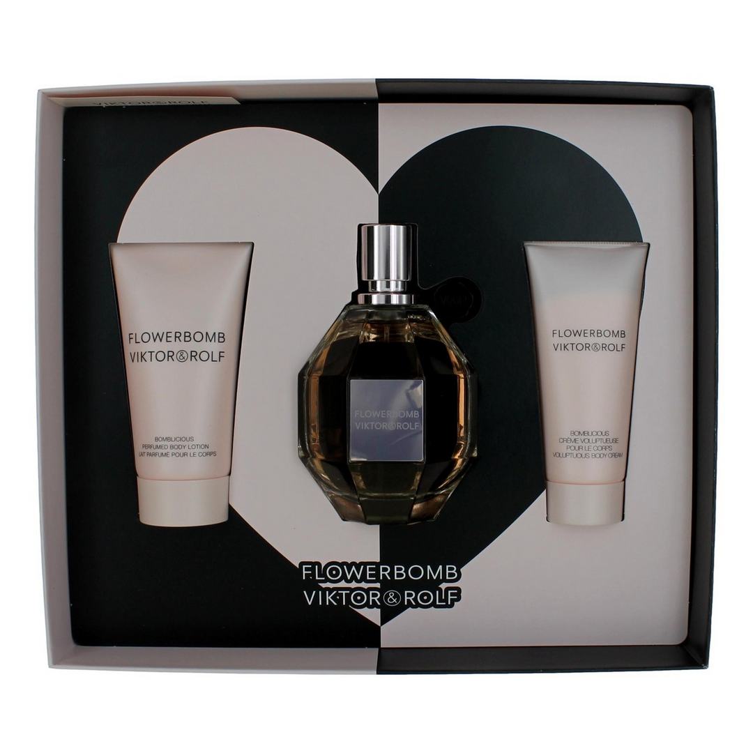 Flowerbomb by Viktor & Rolf, 3 Piece Gift Set for Women