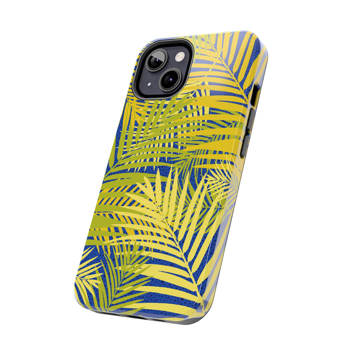 iPhone Palms on Blue Tough Phone Case