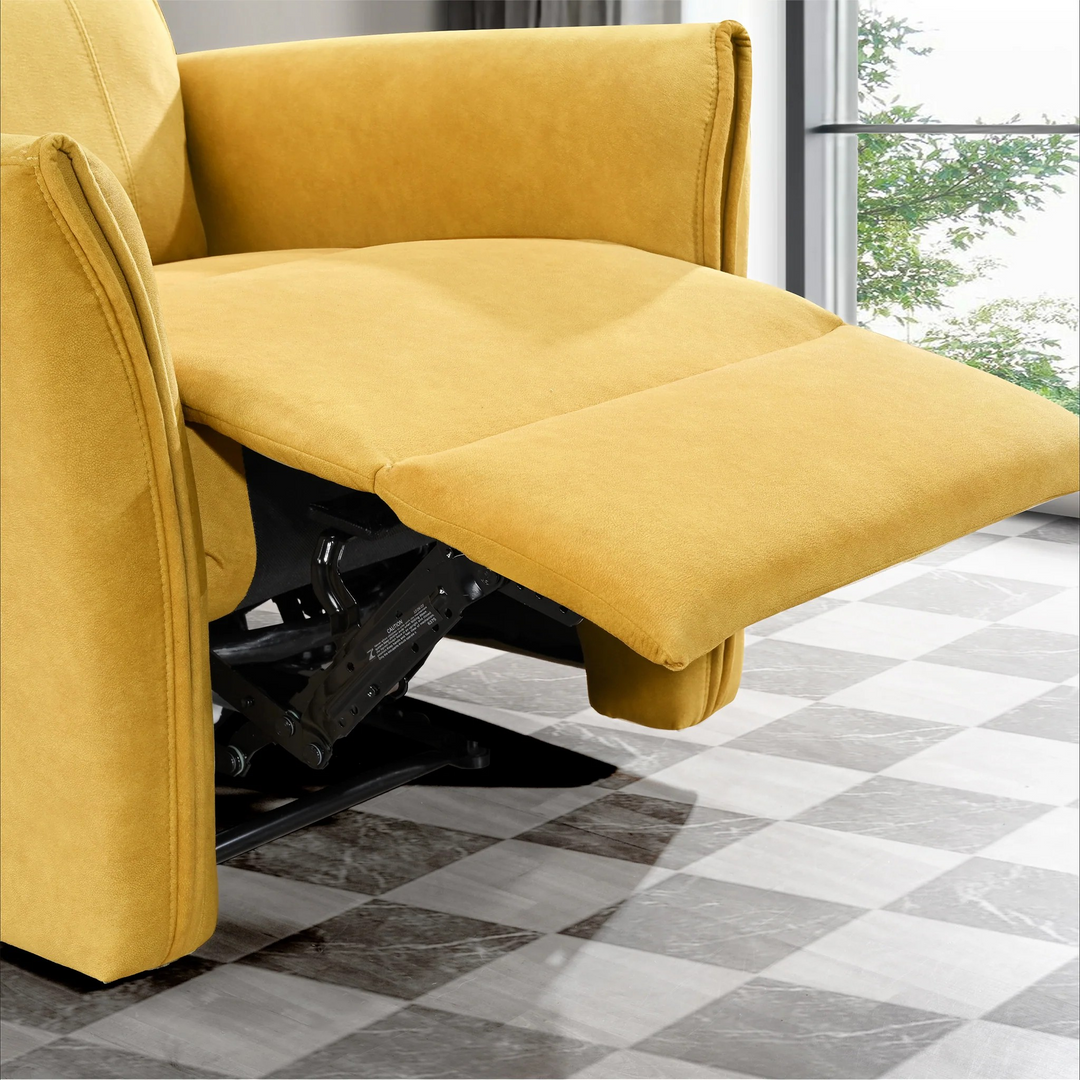 Asheville Dark Yellow Suede Recliner Chair Zoomed.