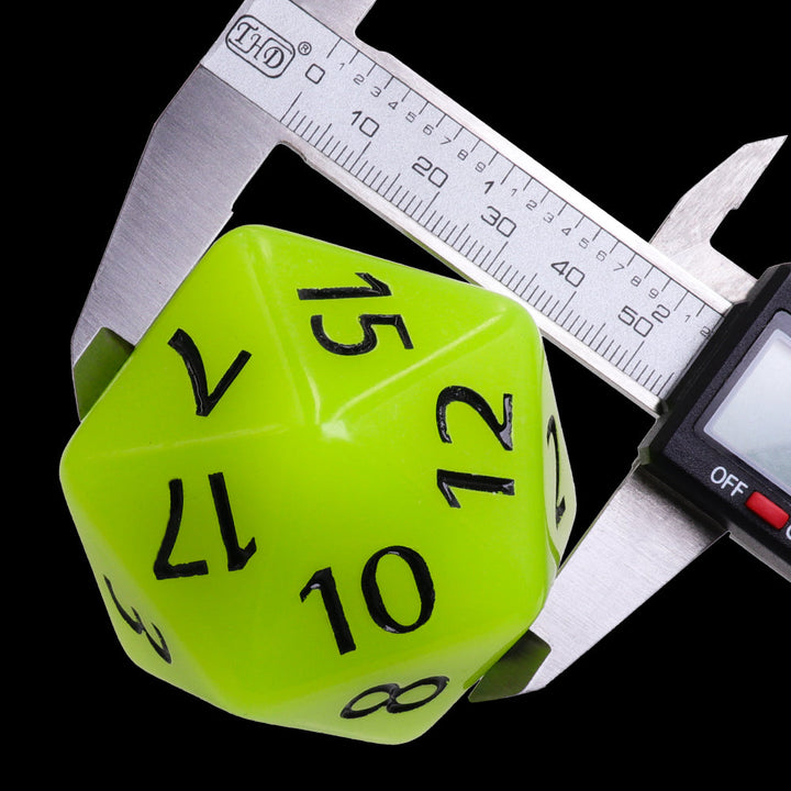 55mm Titan d20 (Glow Green) Glow in the Dark Huge d20 for DND RPG