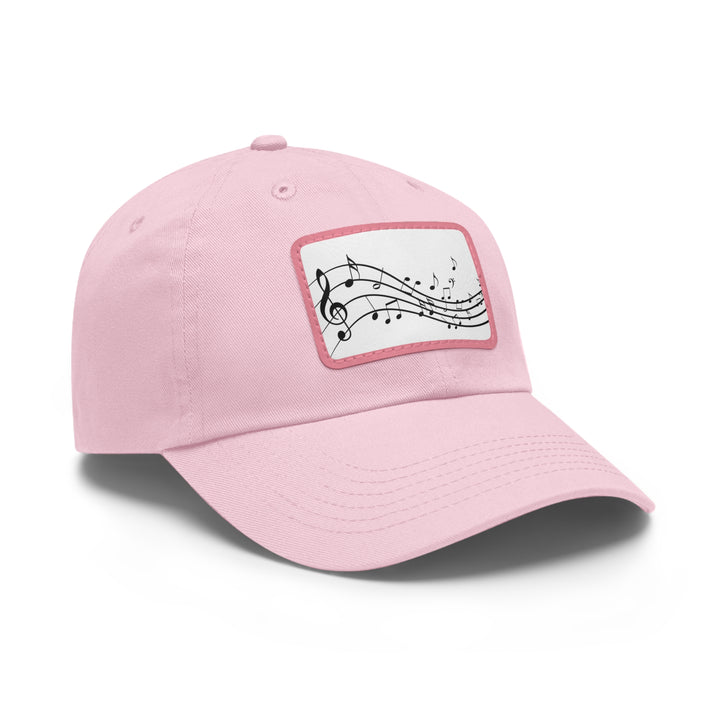 Music Clef Dad Hat with Leather Patch (Rectangle)