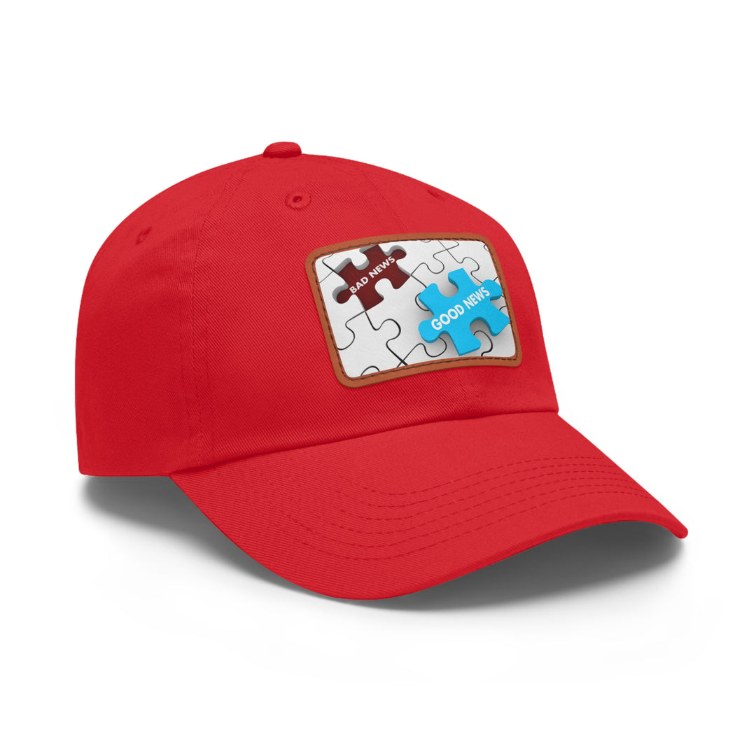 Good News Bad News Dad Hat with Leather Patch (Rectangle)