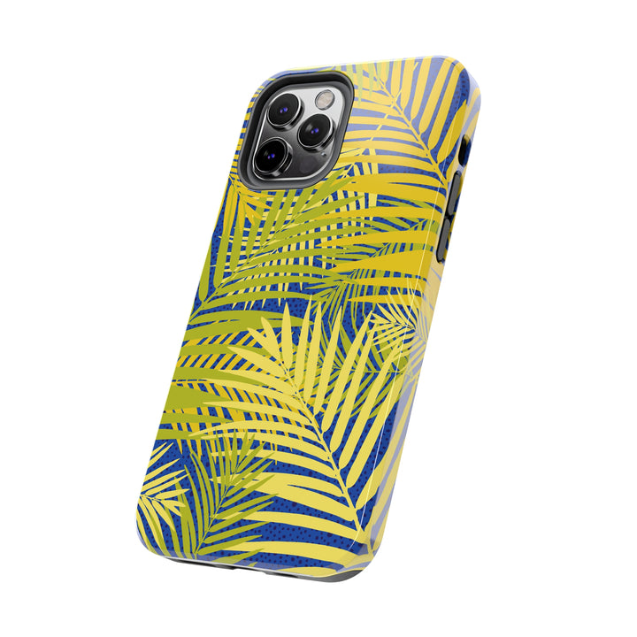 iPhone Palms on Blue Tough Phone Case