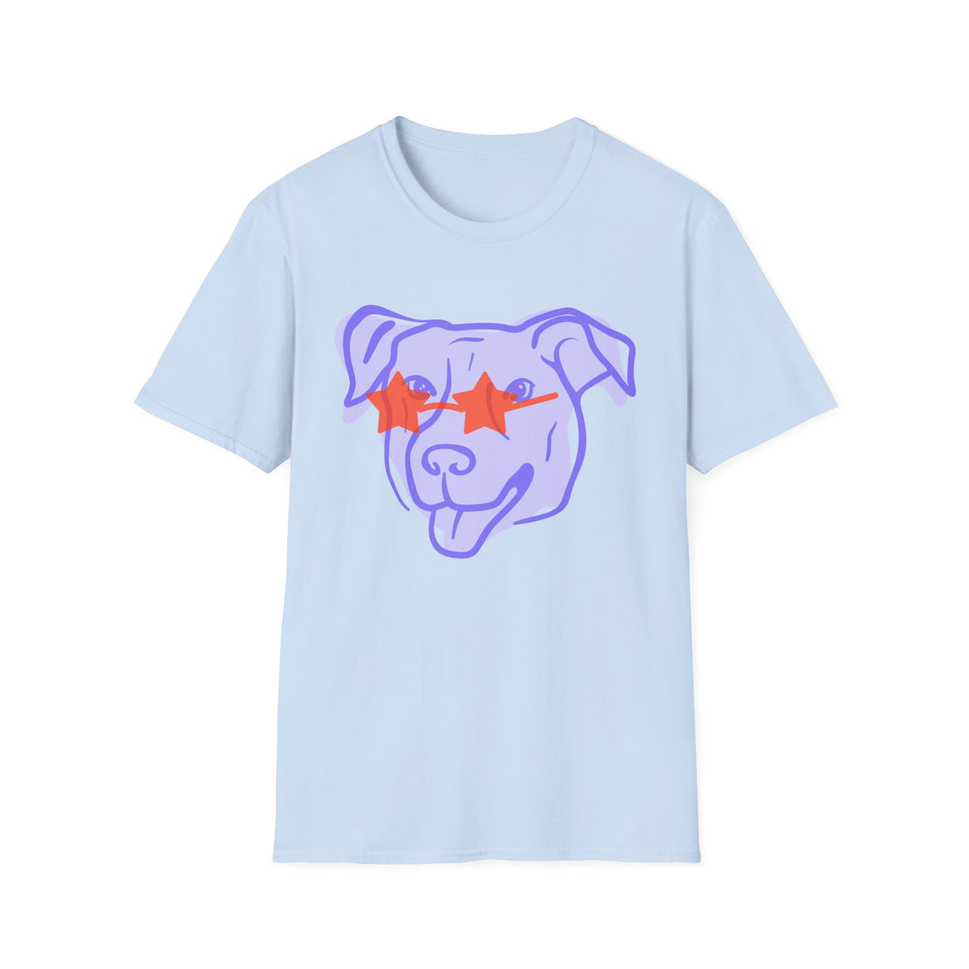 Puppy With Star Glasses Unisex Softstyle T-Shirt