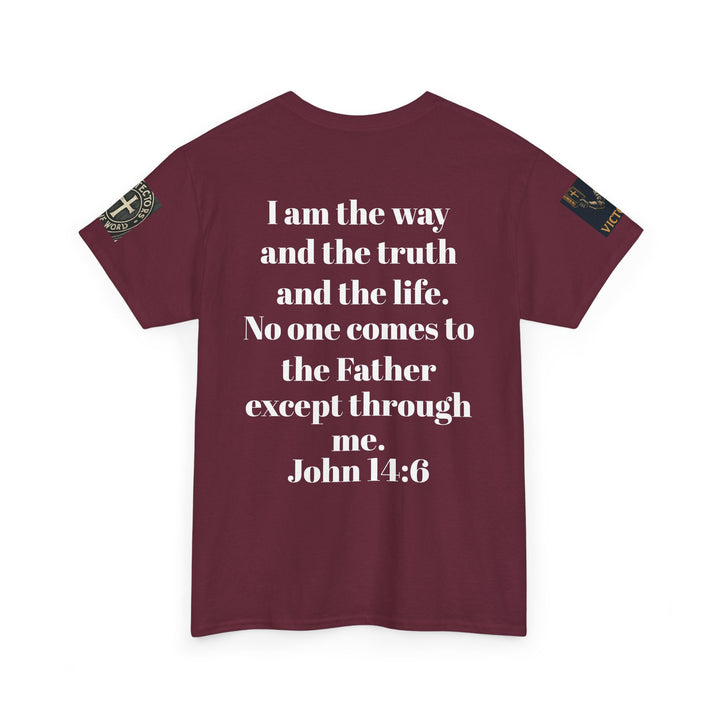 Protectors of the Word Premium Christian T-Shirt — 'Victory' Knight Design with John 14:6 Scripture