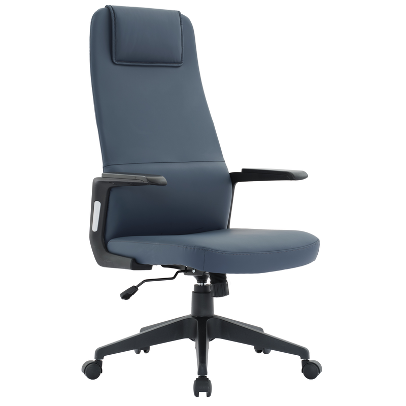 LeisureMod Nexa Collection Modern Office Chair in Blue