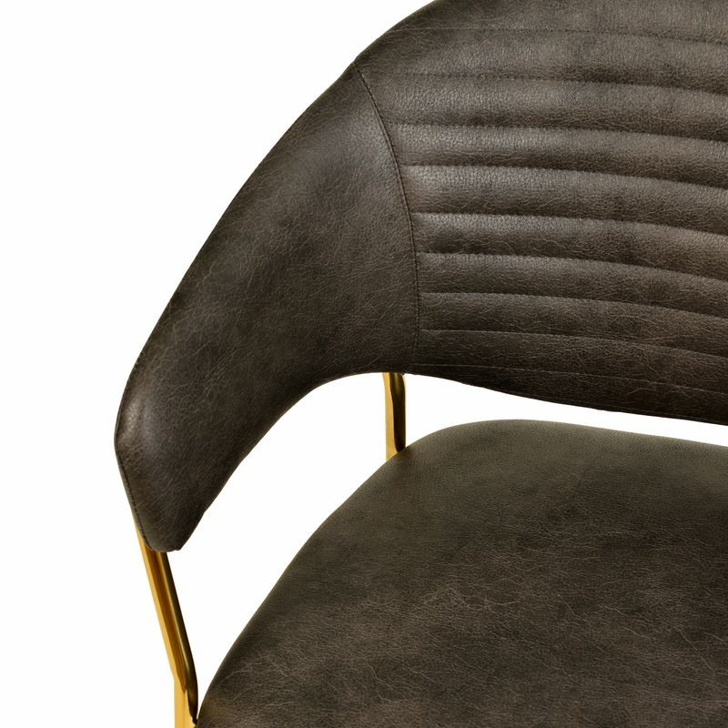 LeisureMod Bella Collection Modern Dining Chair in Charcoal Zoomed In.