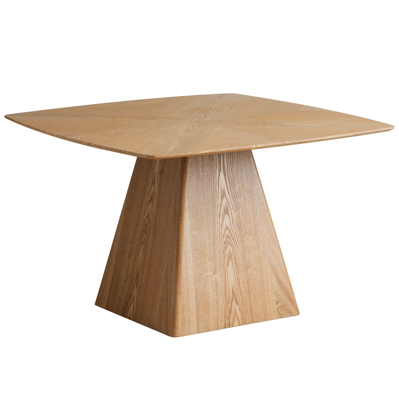 LeisureMod Zephry Collection Modern Dining Wooden Square Dining Table in Natural Wood