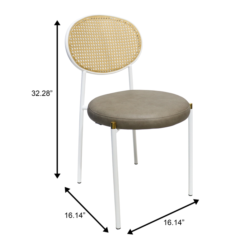 Chair with dimensions labeled on a white background.